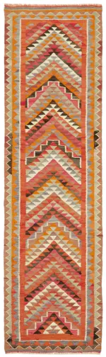 Herki Eskitme Multi Pamuk Üzerine Yün El Dokuma Kilim-092x320