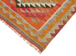 Herki Eskitme Multi Pamuk Üzerine Yün El Dokuma Kilim-092x320 - Görsel 4
