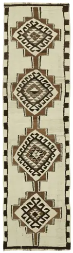 Herki Eskitme Multi Pamuk Üzerine Yün El Dokuma Kilim-090x310