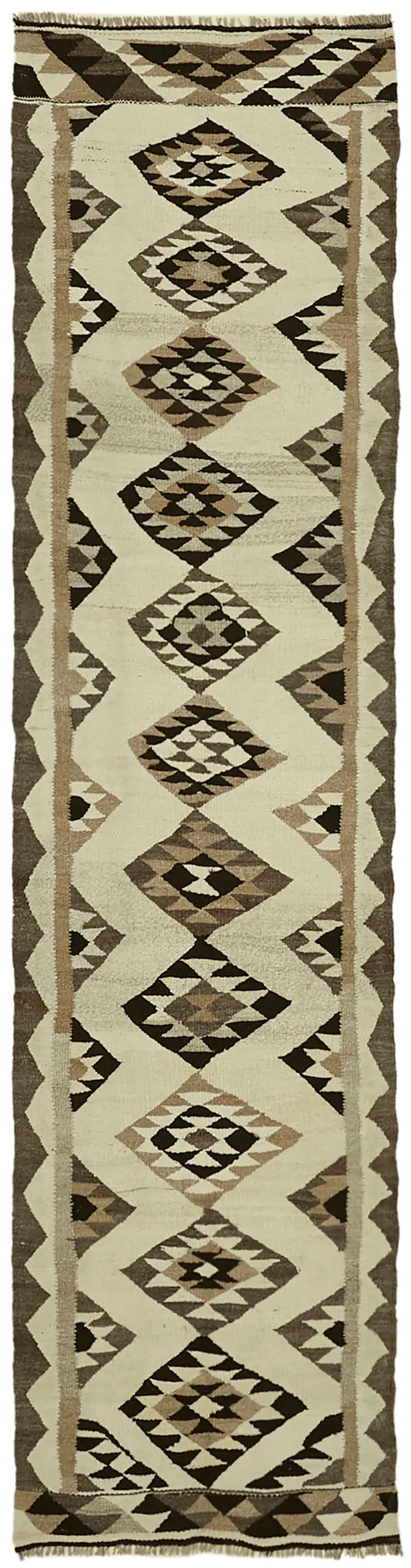 Herki Eskitme Multi Pamuk Üzerine Yün El Dokuma Kilim-087x334 - Görsel 1