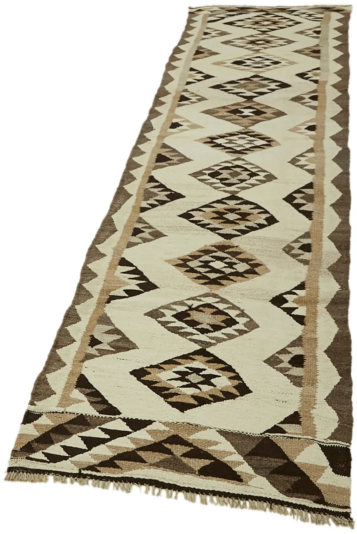 Herki Eskitme Multi Pamuk Üzerine Yün El Dokuma Kilim-087x334 - Görsel 3