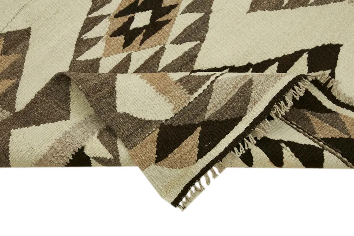 Herki Eskitme Multi Pamuk Üzerine Yün El Dokuma Kilim-087x334 - Görsel 6