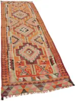 Herki Eskitme Multi Pamuk Üzerine Yün El Dokuma Kilim-092x286 - Görsel 2