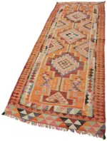 Herki Eskitme Multi Pamuk Üzerine Yün El Dokuma Kilim-092x286 - Görsel 3
