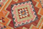 Herki Eskitme Multi Pamuk Üzerine Yün El Dokuma Kilim-092x286 - Görsel 5