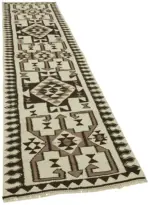 Herki Eskitme Multi Pamuk Üzerine Yün El Dokuma Kilim-092x325 - Görsel 2
