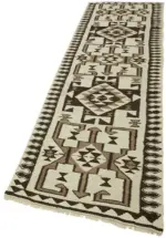 Herki Eskitme Multi Pamuk Üzerine Yün El Dokuma Kilim-092x325 - Görsel 3