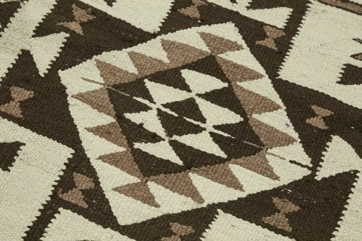 Herki Eskitme Multi Pamuk Üzerine Yün El Dokuma Kilim-092x325 - Görsel 5