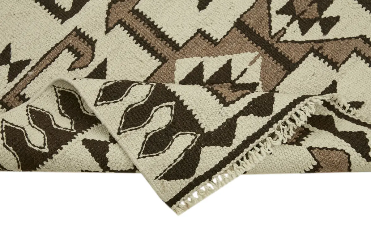 Herki Eskitme Multi Pamuk Üzerine Yün El Dokuma Kilim-092x325 - Görsel 6