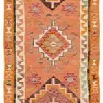 Herki Eskitme Multi Pamuk Üzerine Yün El Dokuma Kilim-103x351
