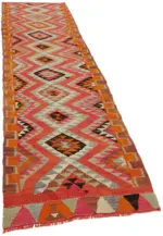 Herki Eskitme Multi Pamuk Üzerine Yün El Dokuma Kilim-095x337 - Görsel 2