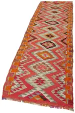 Herki Eskitme Multi Pamuk Üzerine Yün El Dokuma Kilim-095x337 - Görsel 3