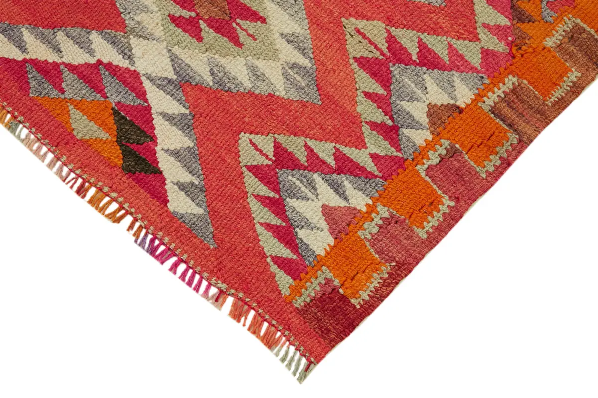 Herki Eskitme Multi Pamuk Üzerine Yün El Dokuma Kilim-095x337 - Görsel 4