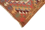 Herki Eskitme Multi Pamuk Üzerine Yün El Dokuma Kilim-106x358 - Görsel 4