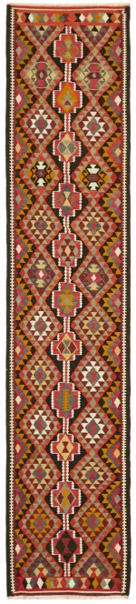 Herki Eskitme Multi Pamuk Üzerine Yün El Dokuma Kilim-083x363