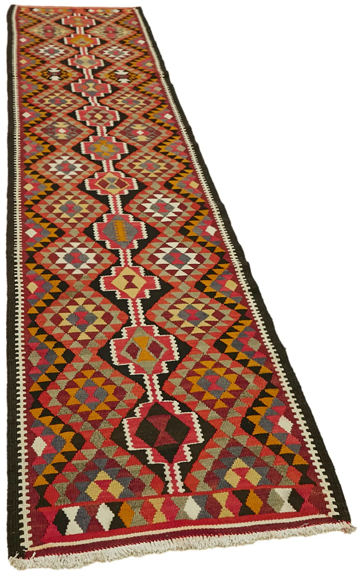 Herki Eskitme Multi Pamuk Üzerine Yün El Dokuma Kilim-083x363 - Görsel 2