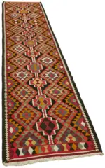 Herki Eskitme Multi Pamuk Üzerine Yün El Dokuma Kilim-083x363 - Görsel 2