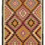 Herki Eskitme Multi Pamuk Üzerine Yün El Dokuma Kilim-090x307