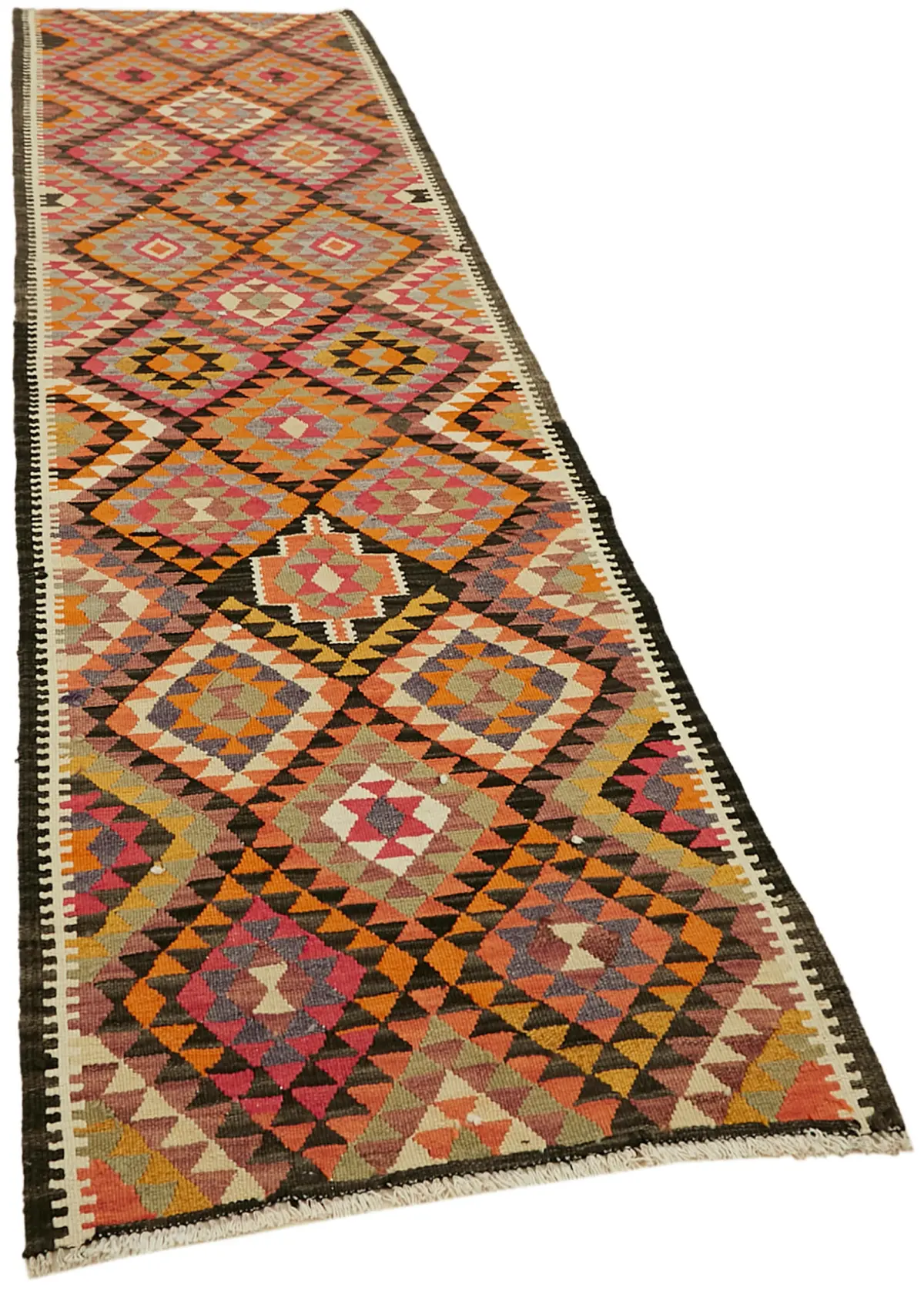 Herki Eskitme Multi Pamuk Üzerine Yün El Dokuma Kilim-090x307 - Görsel 2