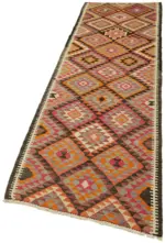 Herki Eskitme Multi Pamuk Üzerine Yün El Dokuma Kilim-090x307 - Görsel 3