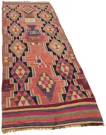 Herki Eskitme Multi Pamuk Üzerine Yün El Dokuma Kilim-100x270 - Görsel 2