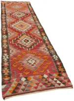 Herki Eskitme Multi Pamuk Üzerine Yün El Dokuma Kilim-100x345 - Görsel 2