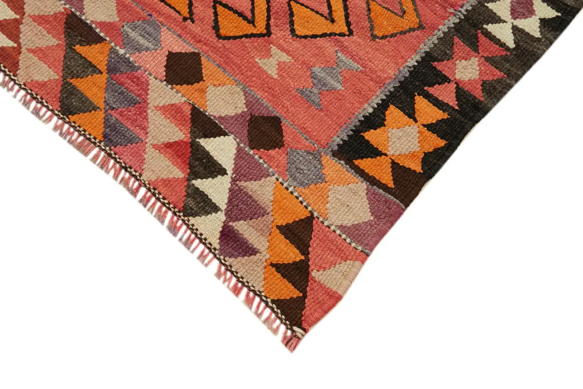Herki Eskitme Multi Pamuk Üzerine Yün El Dokuma Kilim-100x345 - Görsel 4