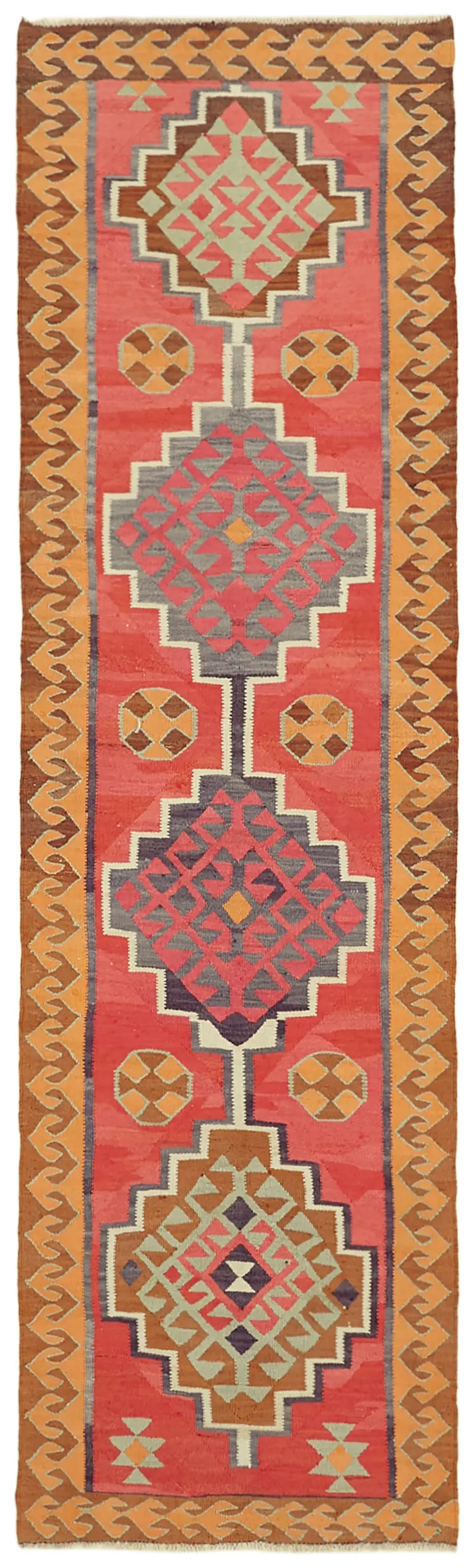 Herki Eskitme Multi Pamuk Üzerine Yün El Dokuma Kilim-098x326 - Görsel 1