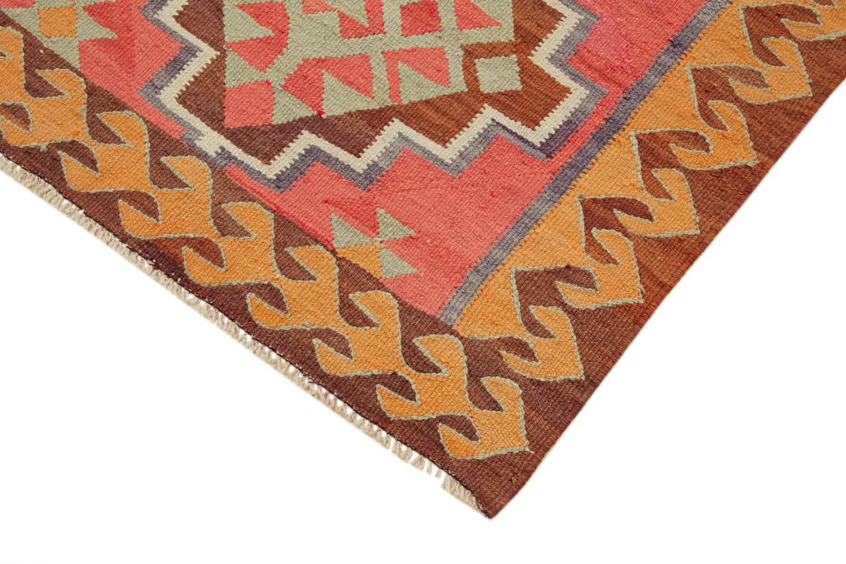 Herki Eskitme Multi Pamuk Üzerine Yün El Dokuma Kilim-098x326 - Görsel 4