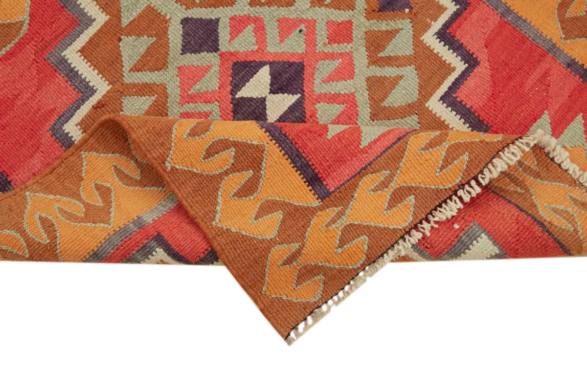 Herki Eskitme Multi Pamuk Üzerine Yün El Dokuma Kilim-098x326 - Görsel 6