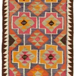 Herki Eskitme Multi Pamuk Üzerine Yün El Dokuma Kilim-093x322