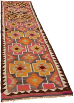 Herki Eskitme Multi Pamuk Üzerine Yün El Dokuma Kilim-093x322 - Görsel 2
