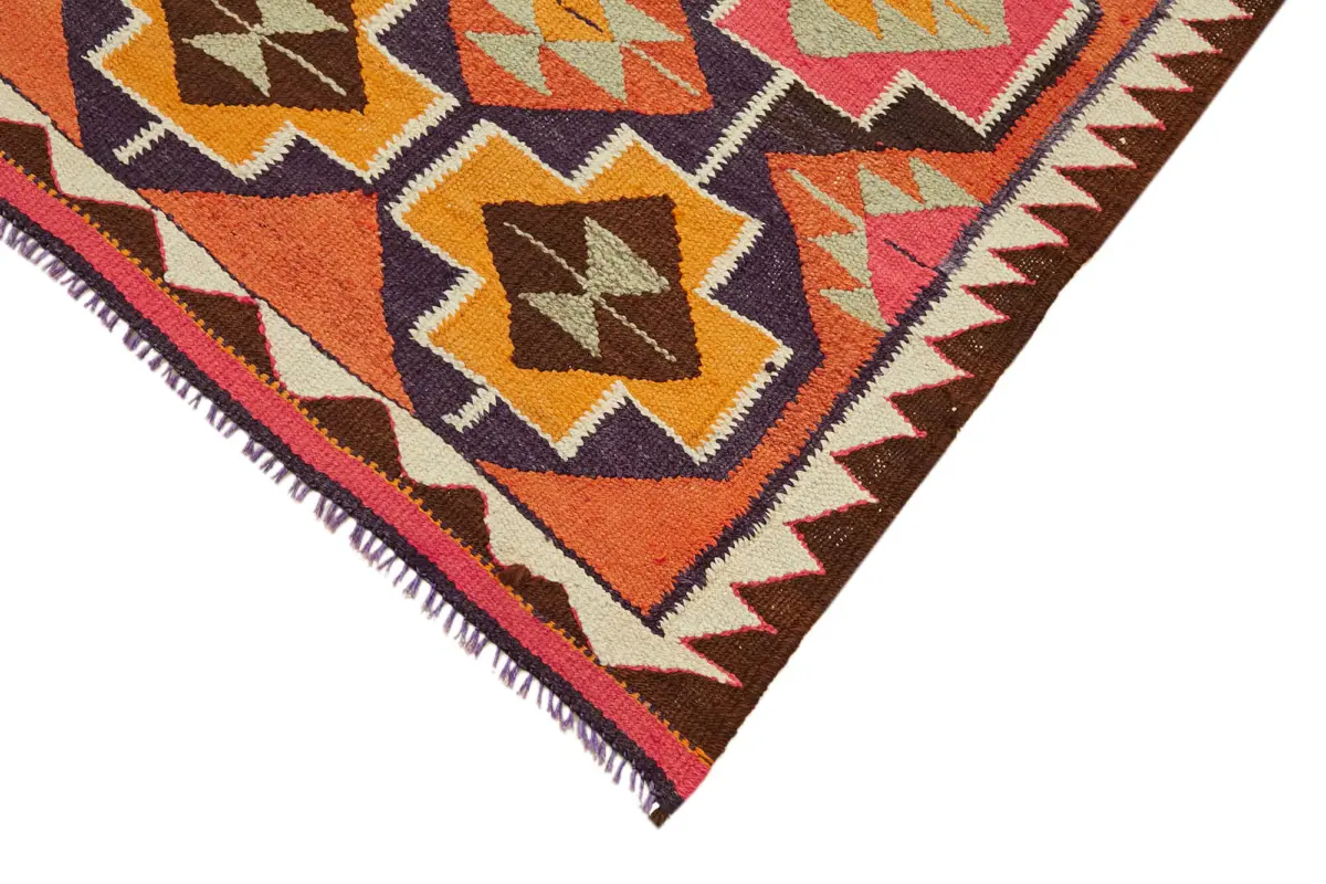 Herki Eskitme Multi Pamuk Üzerine Yün El Dokuma Kilim-093x322 - Görsel 4