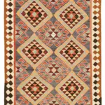 Herki Eskitme Multi Pamuk Üzerine Yün El Dokuma Kilim-111x350