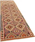 Herki Eskitme Multi Pamuk Üzerine Yün El Dokuma Kilim-111x350 - Görsel 2