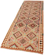 Herki Eskitme Multi Pamuk Üzerine Yün El Dokuma Kilim-111x350 - Görsel 3