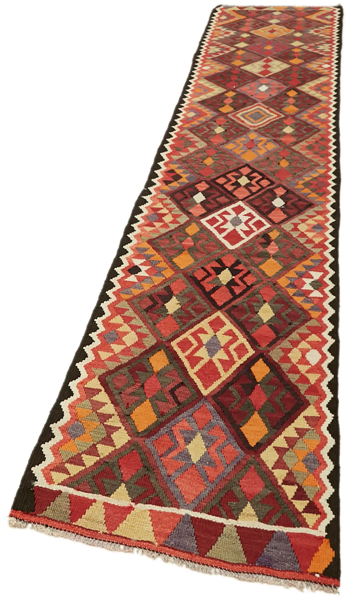 Herki Eskitme Multi Pamuk Üzerine Yün El Dokuma Kilim-080x400 - Görsel 3