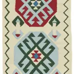 Herki Eskitme Multi Pamuk Üzerine Yün El Dokuma Kilim-085x375