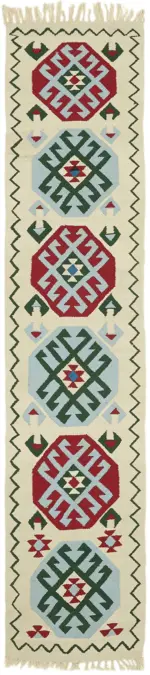 Herki Eskitme Multi Pamuk Üzerine Yün El Dokuma Kilim-085x375