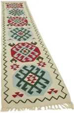 Herki Eskitme Multi Pamuk Üzerine Yün El Dokuma Kilim-085x375 - Görsel 2