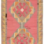 Herki Eskitme Multi Pamuk Üzerine Yün El Dokuma Kilim-102x322