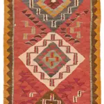 Herki Eskitme Multi Pamuk Üzerine Yün El Dokuma Kilim-093x343