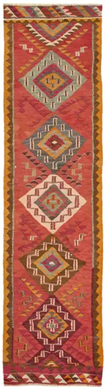 Herki Eskitme Multi Pamuk Üzerine Yün El Dokuma Kilim-093x343