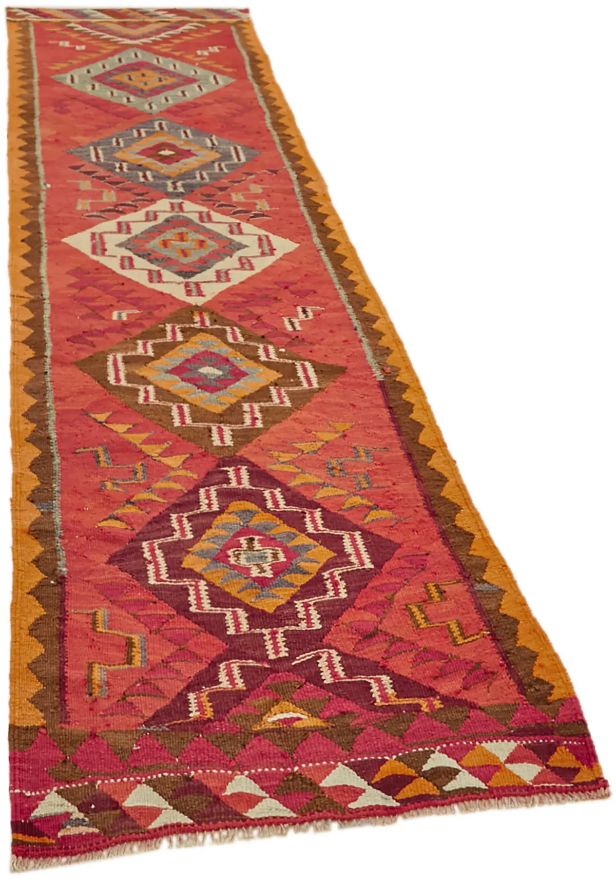 Herki Eskitme Multi Pamuk Üzerine Yün El Dokuma Kilim-093x343 - Görsel 2