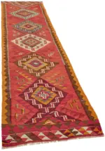 Herki Eskitme Multi Pamuk Üzerine Yün El Dokuma Kilim-093x343 - Görsel 2