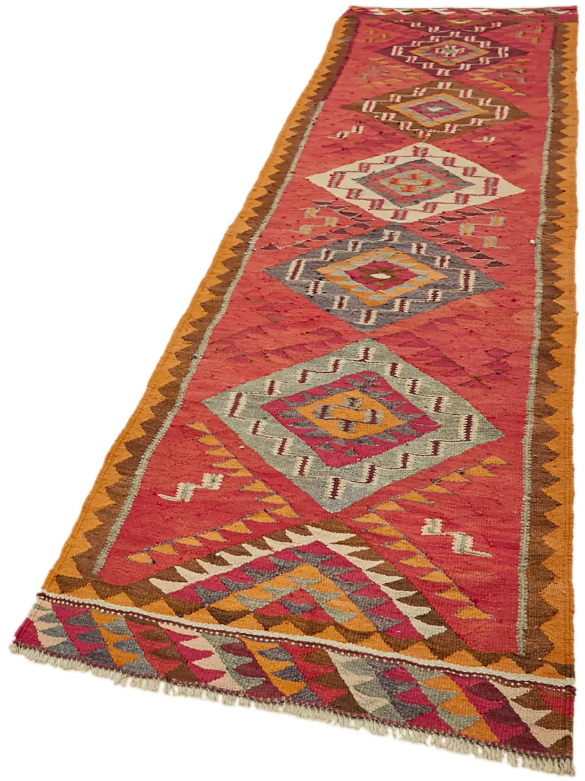 Herki Eskitme Multi Pamuk Üzerine Yün El Dokuma Kilim-093x343 - Görsel 3