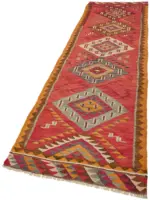 Herki Eskitme Multi Pamuk Üzerine Yün El Dokuma Kilim-093x343 - Görsel 3