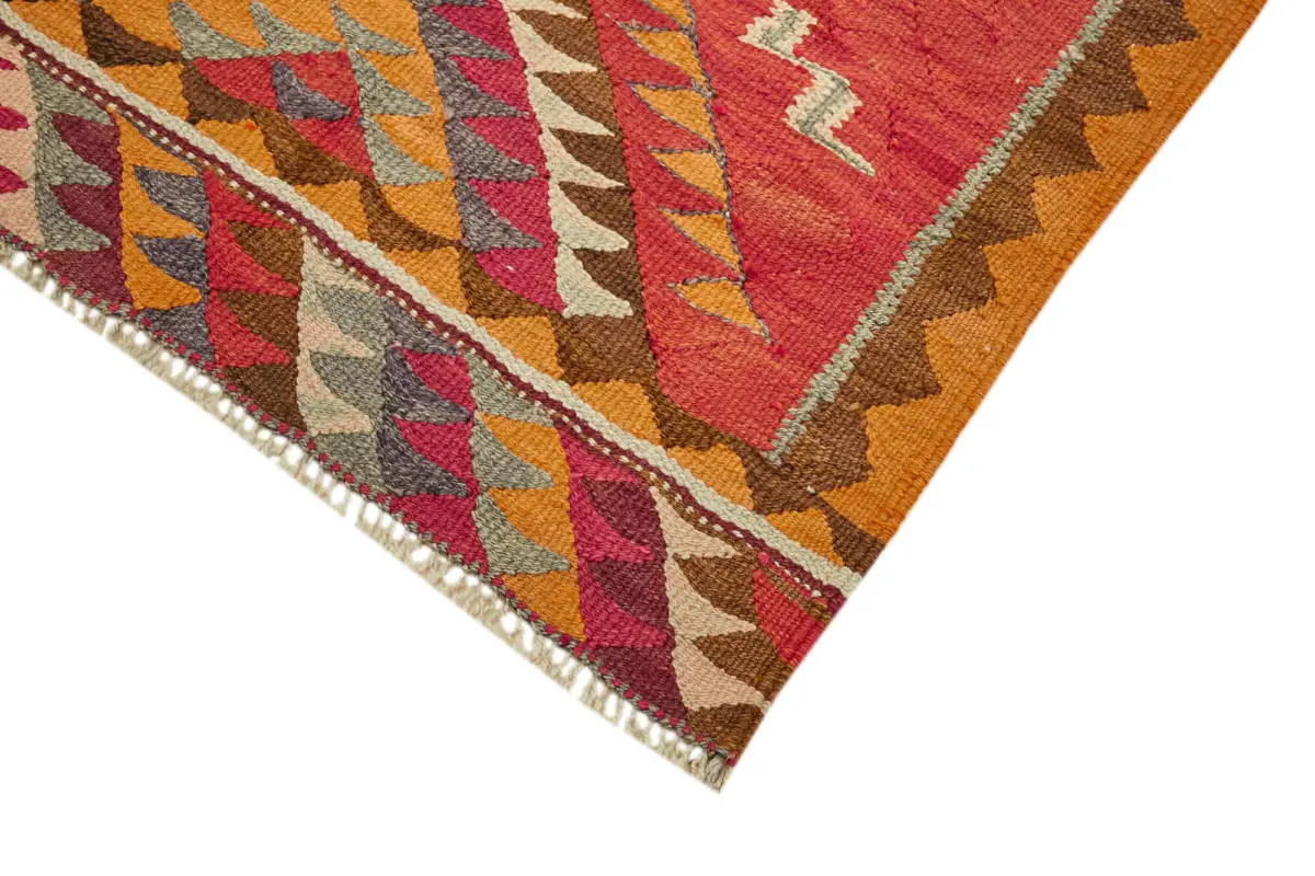 Herki Eskitme Multi Pamuk Üzerine Yün El Dokuma Kilim-093x343 - Görsel 4