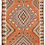 Herki Eskitme Multi Pamuk Üzerine Yün El Dokuma Kilim-110x320