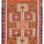 Herki Eskitme Multi Pamuk Üzerine Yün El Dokuma Kilim-093x316